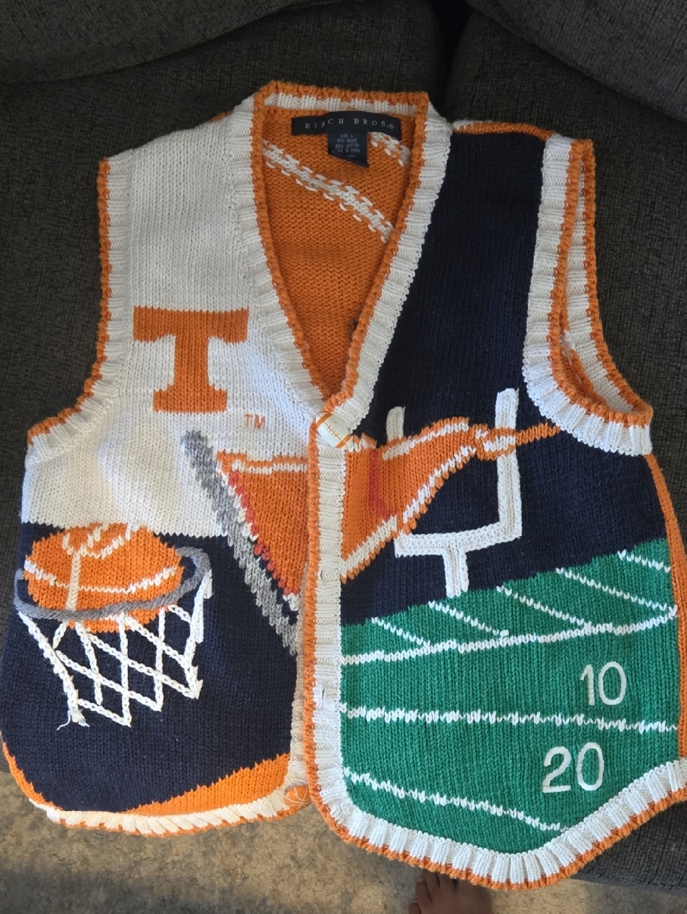 Vintage Knit Vest University Of Tennessee VOLS Football And Basketball